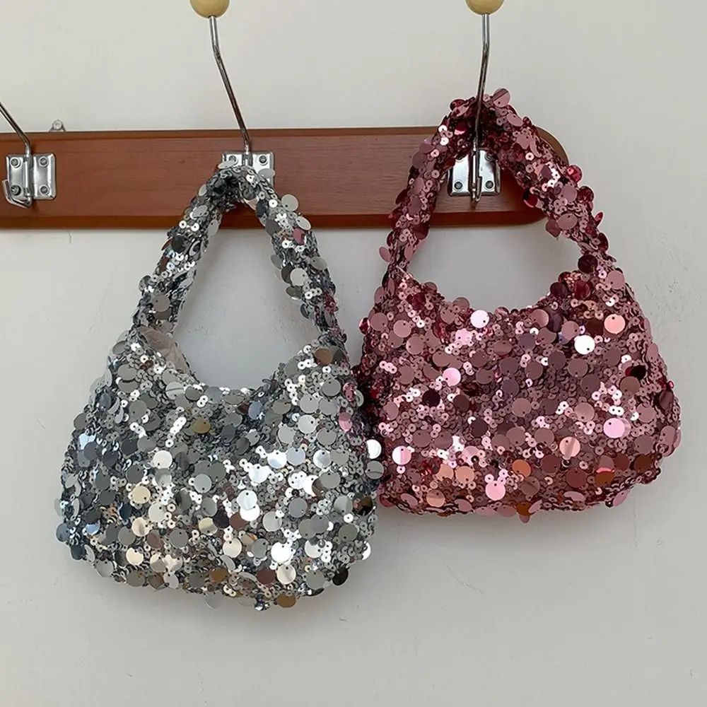 Borsa di paillettes di stoffa semplice borsa per cellulare in argento borsa per il trucco borsa per il trucco borsa per il trucco studenti