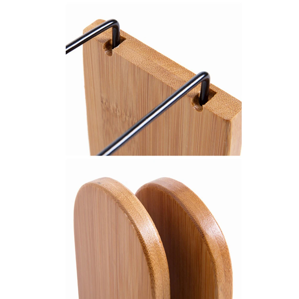 

2Pcs Modern Bamboo Bookends 13x7.5x10.5cm Adjustable Book Supporters Sturdy Organizer for Neat Desk Bookshelf Storage Solution