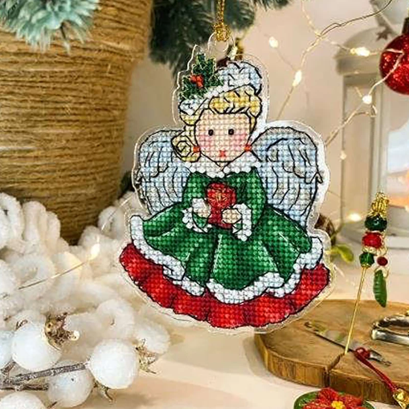 BXT105 Dekoration Heimdeko Homfun Handwerk Weihnachten Kreuzstich-Set Vorgezählt DIY Kreuzstich-Sets Kühlschrankmagnete