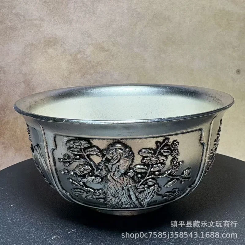 Antique water bowl, seven- and eight-piece offering bowls, Buddhist worship supplies, utensils for Guanyin Bodhisattva,