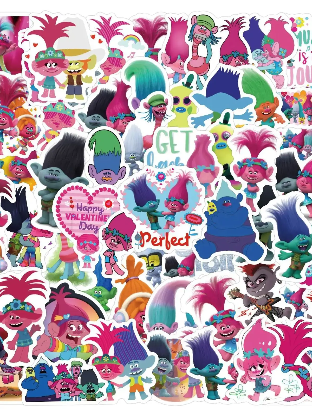 AliExpress GOGOTU 10/30/60PCS Trolls Cartoon Stickers Animation Movie Decals Scrapbook Luggage Laptop Guitar Car Bike