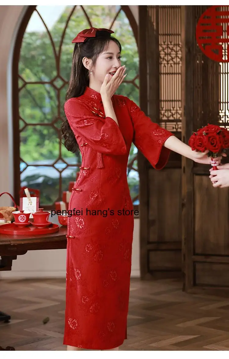 robe-qipao-pour-femme-col-mandarin-dentelle-imprime-floral-vintage-boutons-cheongsam-chinois-robe-de-mariee-taille-plus-3xl