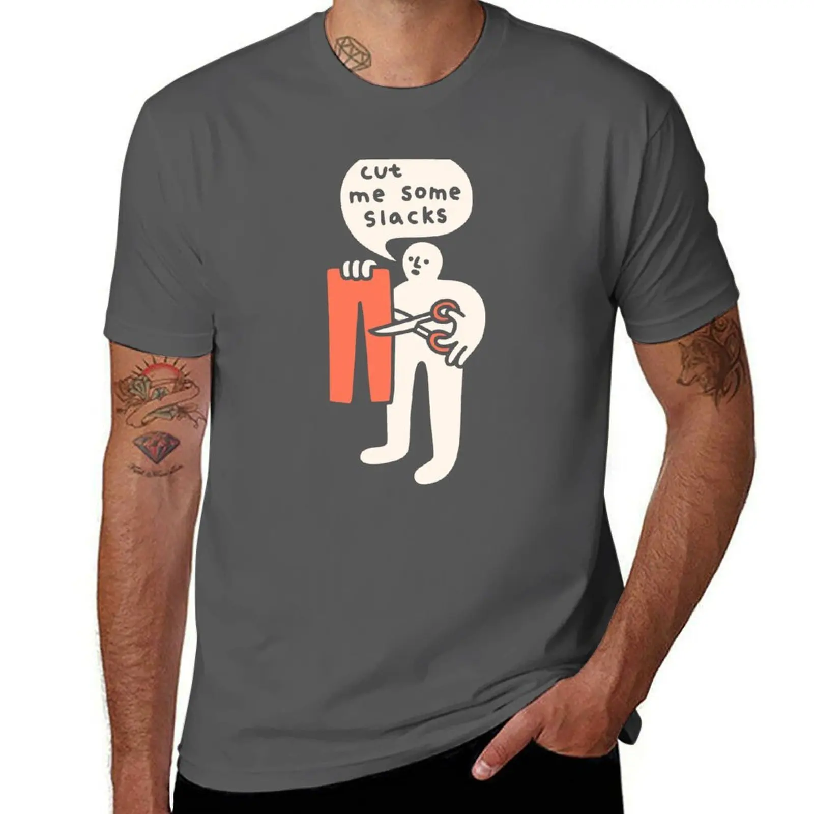 Some Slacks Me Cut T-Shirt Casual Loose Fit Summer Tee Shirt