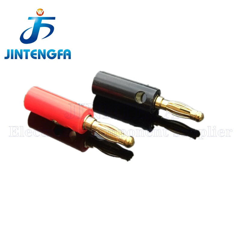 10PCS 4mm Black & Red Wire Audio Speaker Cable Banana Plug Connectors Adapter Binding Post Female Male Socket DIY Connector