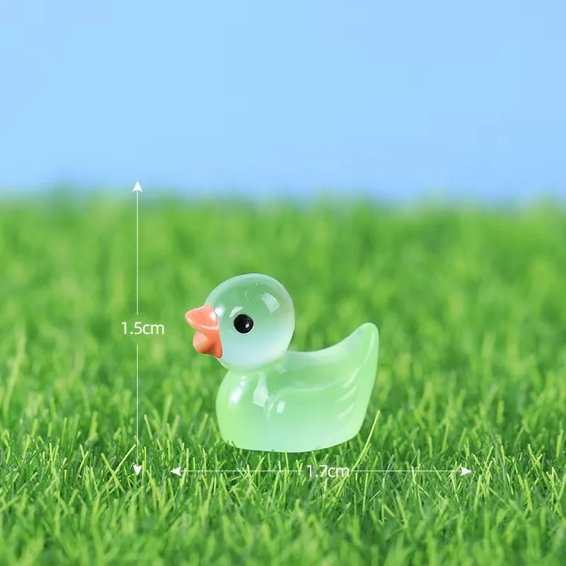 Glow-in-the-Dark Mini Duck Toys - Resin Yellow Duck Figurines Suitable for Holiday Decorations, Prank Gifts, Party Favors, Outdo view 2