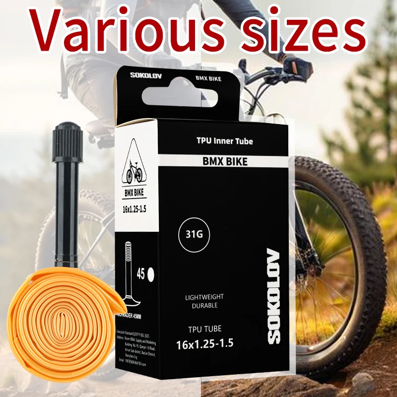 SOKOLOV TPU Folding Bike Inner Tube 16' 349 305x1.25 1.35 1.5 1.75 BMX Bicycle Camera Tire Pneu Aro