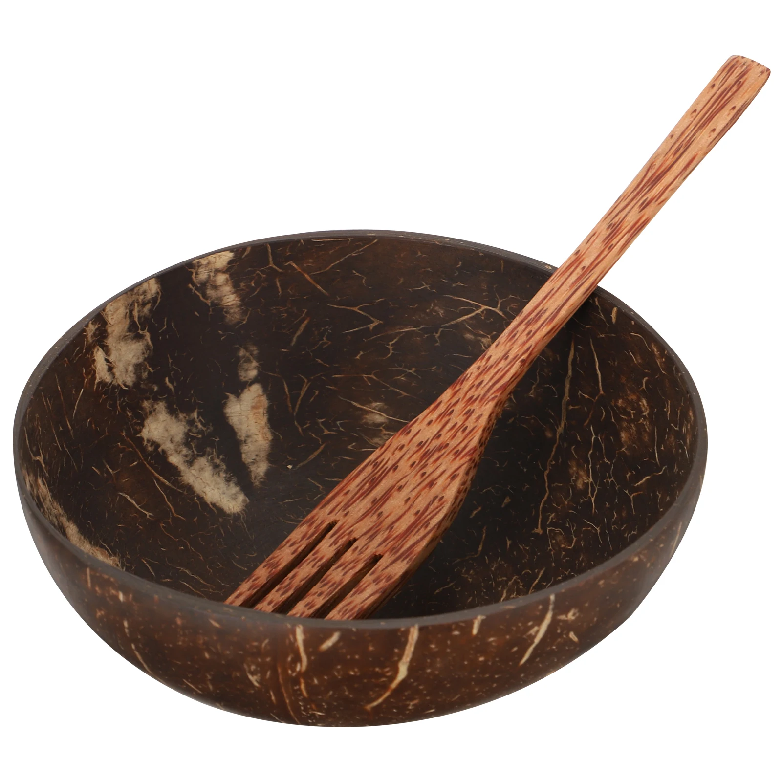 

1 set Coconut Shell Natural Handmade Eco-Friendly Salad Dessert Serving Bowl Food Storage Wood Snack Tableware Campware