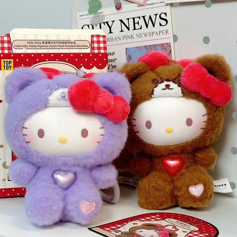 

Hellokitty слепая коробка игрушки Тедди пижамная серия плюшевый дизайн рюкзак Кай для девочек подвески фигурки модный праздничный подарок