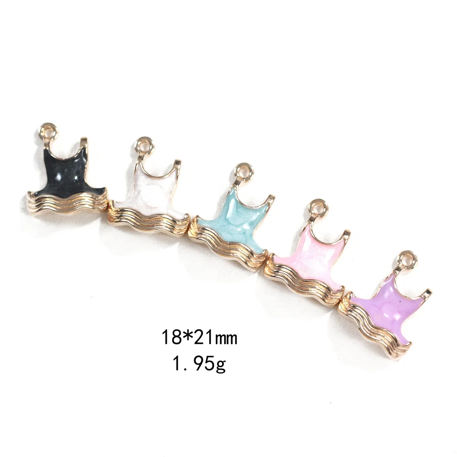 10pcs Purple Dress Enamel Charms Alloy Earrings Bracelet DIY Handmaking Accessory Cute Pendant Fashion Jewelry Dropshipping