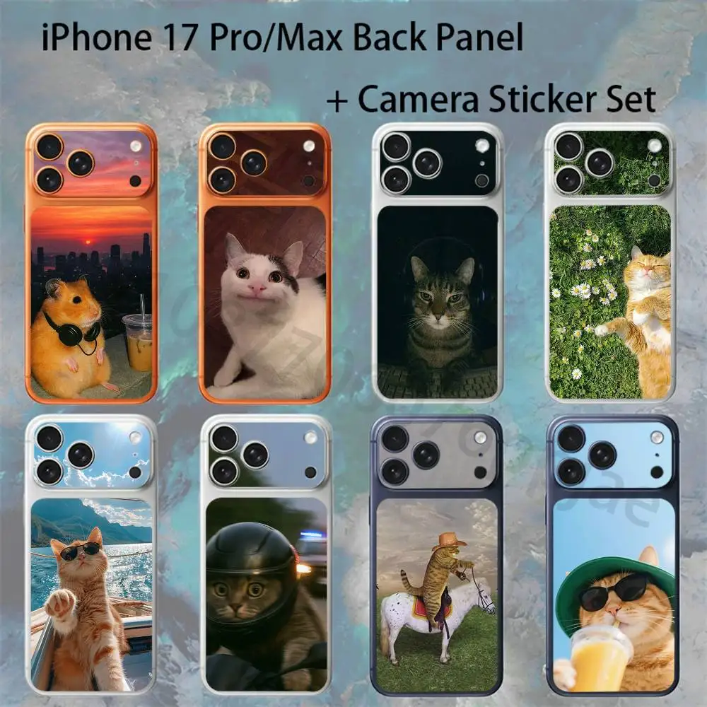 

Funny Animal Cat For iPhone 17pro/Max Full body Back Cover Decal Skin Colorful Rear Protective Sticker Film