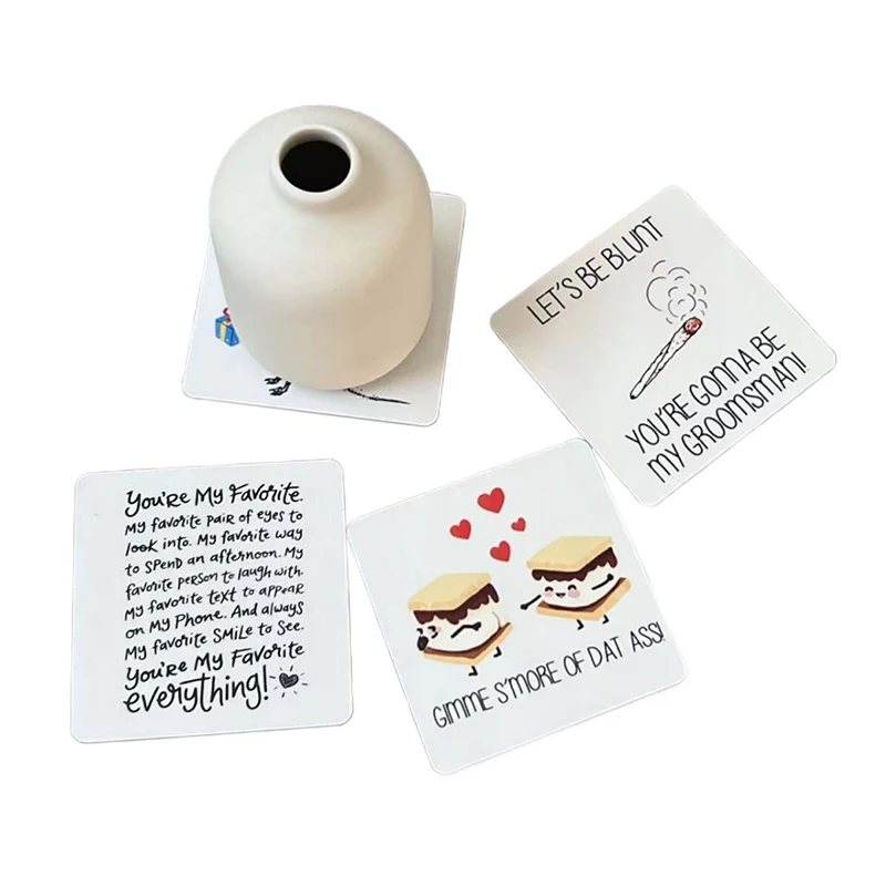 You're My Favorite Printed Coaster,Reusable Wooden Cups Mat,Drink Holder Heat-resistant,Valentines Gifts, Tableware