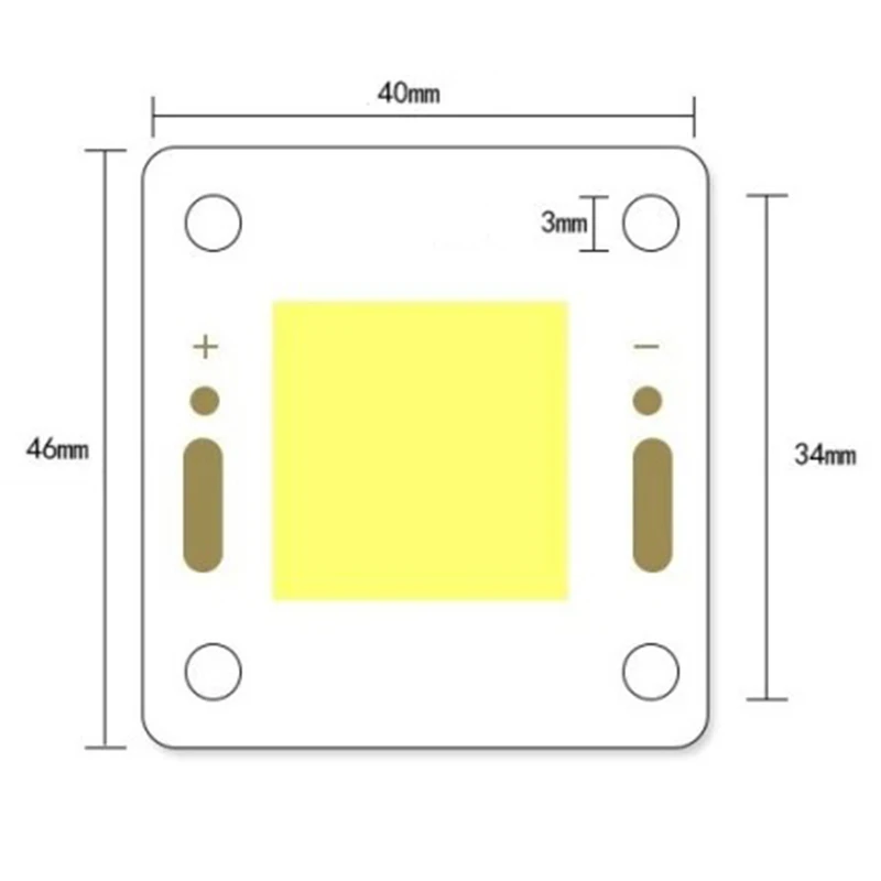 Chip de lámpara LED COB sin controlador, 50W, 12V, cuentas LED, blanco cálido/frío, sin necesidad de controlador, bricolaje para bombilla de