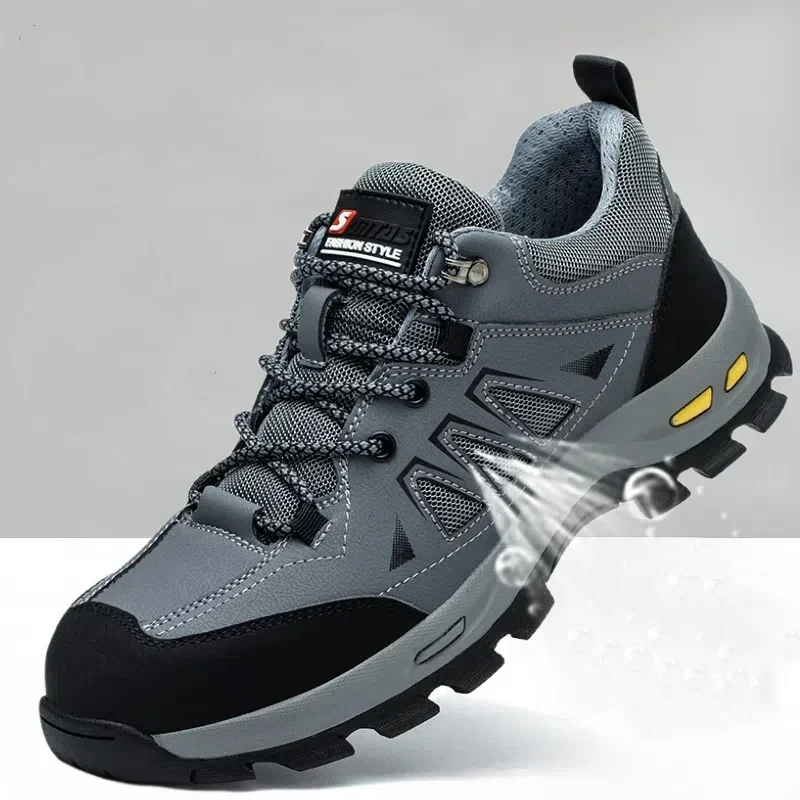 men fashion breathable steel toe caps working safety shoes outdoors worker boots tooling security welding sneakers safe footwear