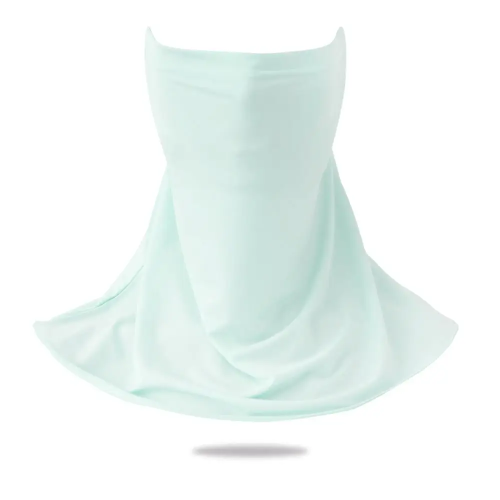 قناع واقي من الشمس أنيق للحماية من الشمس، لا يترك أثرًا من الحرير الجليدي، غطاء وجه قابل للتنفس بلون سادة، غطاء رقبة رفيع، ركوب الدراجات