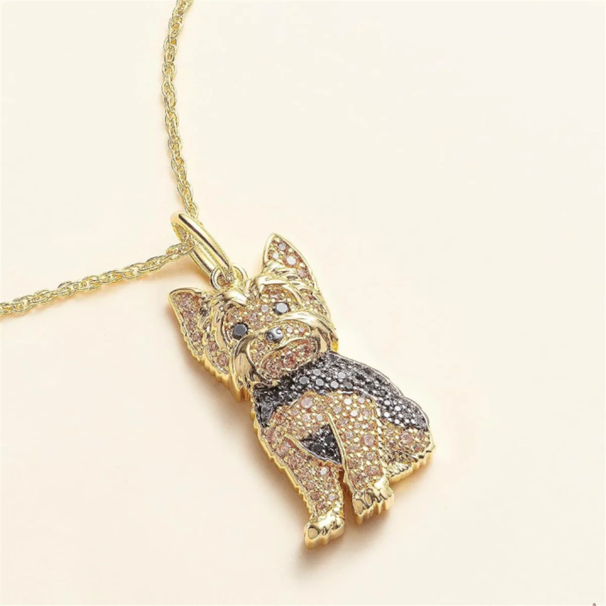 Exquisite and Cute Royal Yorkie Dog Pendant Necklace for Women Elegant Pet Puppy Jewelry Animal Accessories Dog Lovers Gift