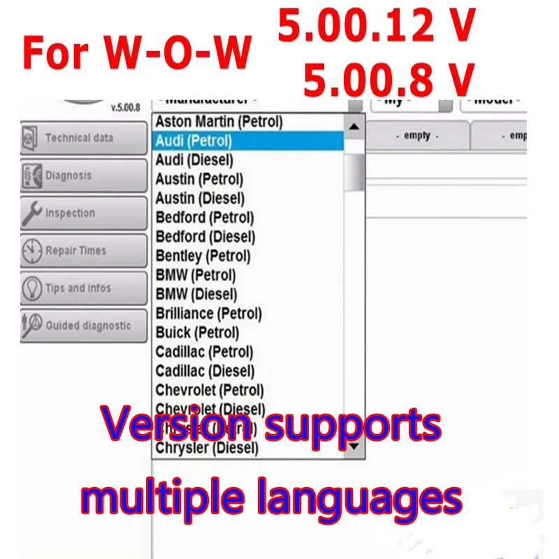 Software Wow v5.0012 en inglés Delphis, el más nuevo Wow V 5.00.8 R2/para Ds150e V5.00.12, compatible con varios idiomas