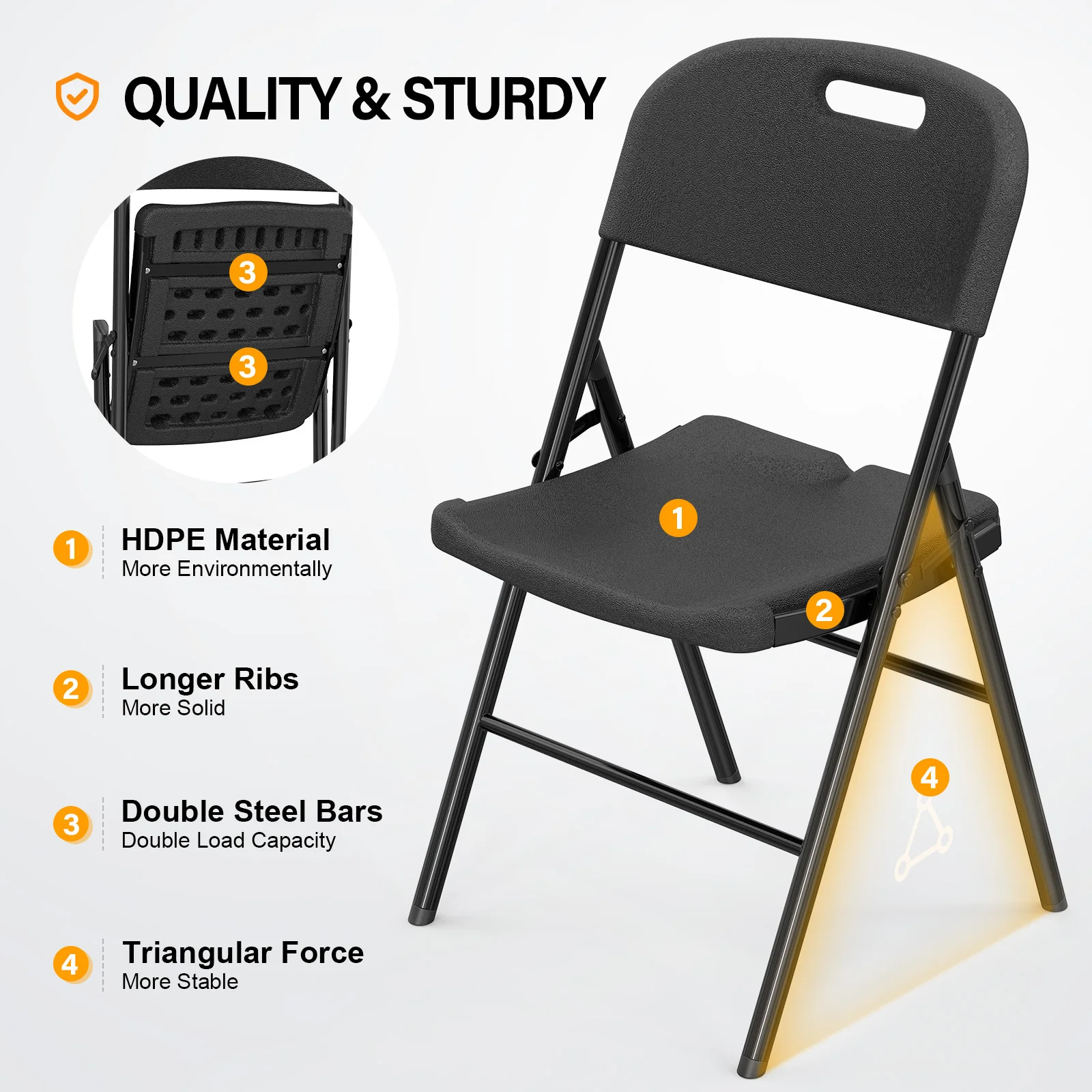 

2Pcs 47*54*84cm Garden Plastic Folding Chair