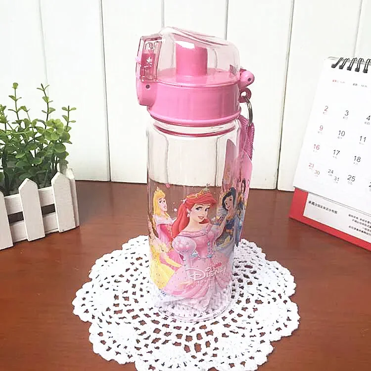 550ml Disney princess Frozen children's cup student plastic bottle water Elsa shatter-resistant boy girl portable kettle Mickey