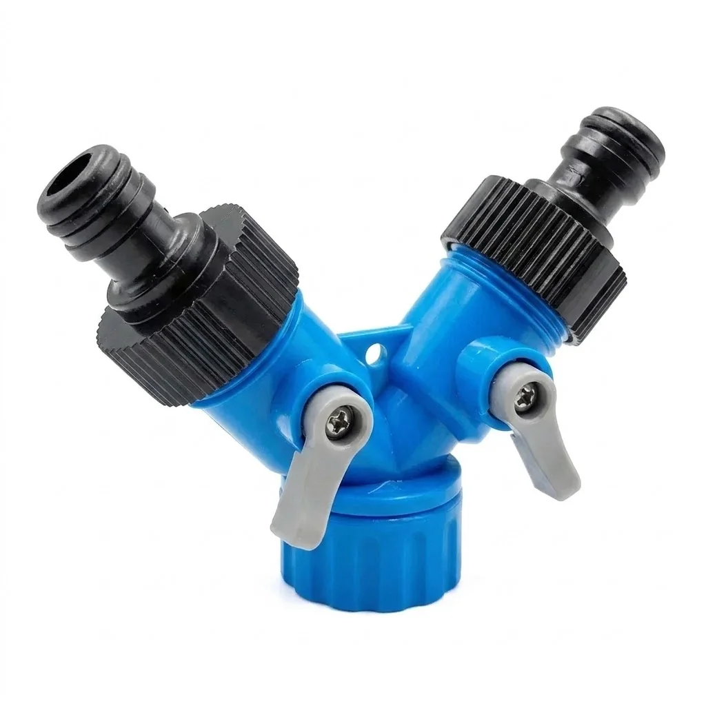Y Style Water Divider 3/4 Inch Female Thread Durable Garden Irrigation System Car Washing Hose Connector Featuring Easy Switch