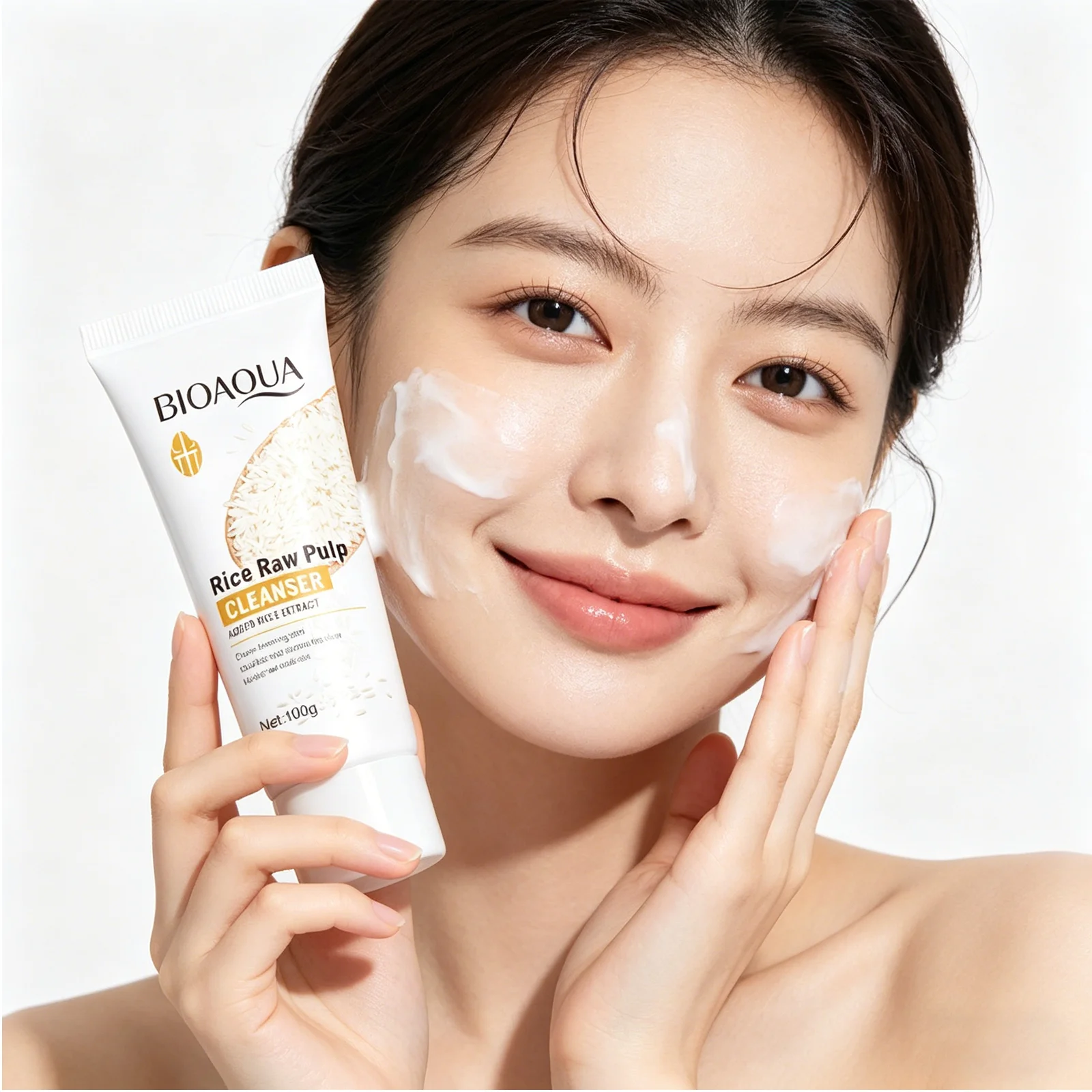 Skincare Bioaqua - BIOAQUA ライス原液洗顔料 フェイスウォッシュフォーム 保湿 美白 アンチエイジング