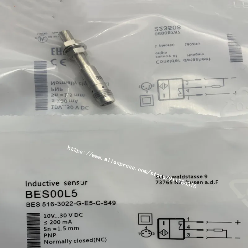 

2Pcs New High Quality Balluff Proximity Switch BES 516-3022-E5-C-S49 BES 516-3022-G-E5-C-S49