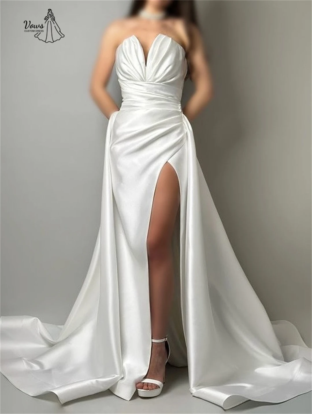 

Роскошное вечернее платье Vows, женское платье для выпускного вечера, роскошные платья для вечеринки, вечернее платье с разрезом на заказ и открытыми плечами 2025