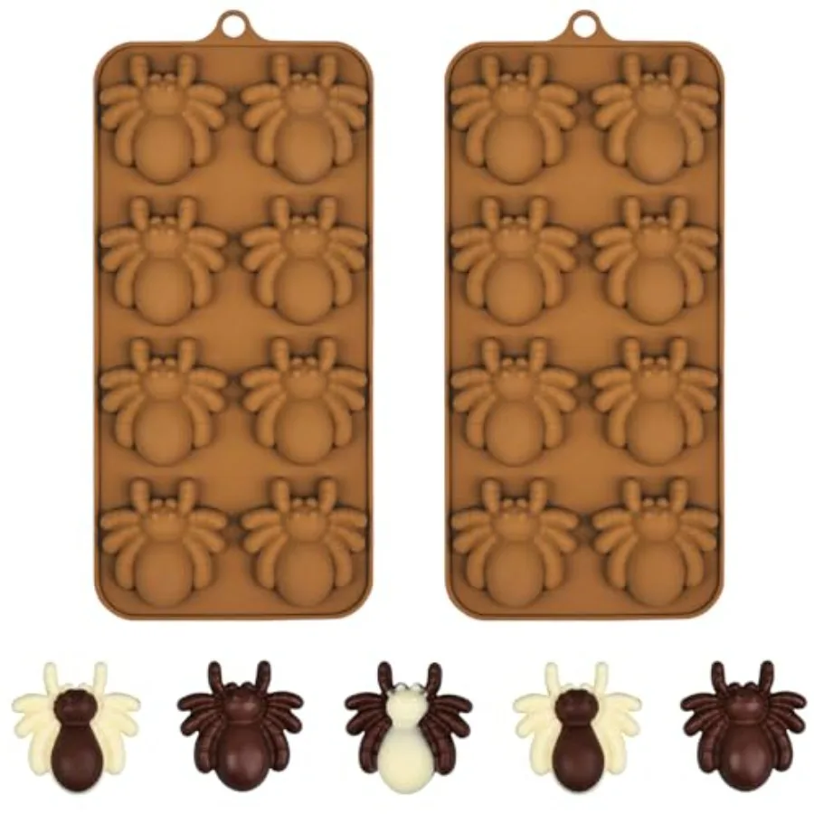 

Формы для шоколада-паука, силиконовые формы для Хэллоуина, 2 шт., для конфет, кубиков льда, мыла, украшения кексов