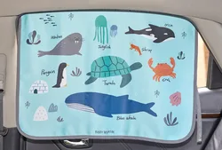 Car Magnetic Sunshade Curtain Cartoon Sunscreen Heat Insulation Side Sunshade Car Sunshade Side Window UV Protection For Kid