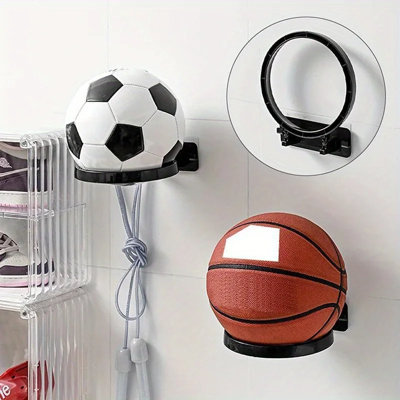Description Picture 3 of item1PC Wall Mounted Basketball Storage Rack Multi-purpose Football Display Shelf Ball Holder Space Saving Living Room Decor