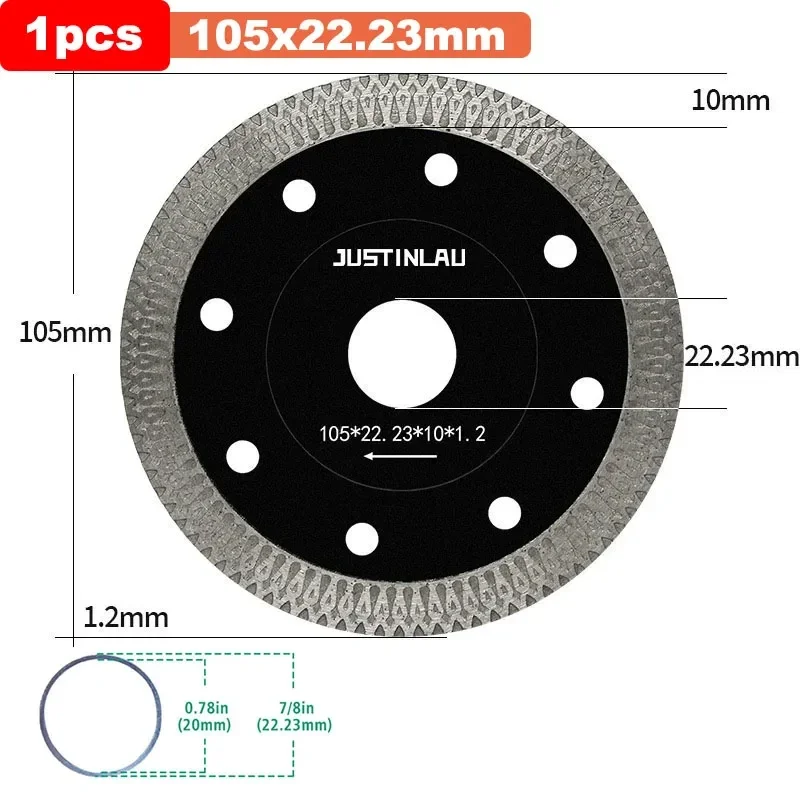 105/125 мм алмазный отрезной диск, сетка, турбо-фарфоровая плитка, мраморный режущий круг для камня, мраморная циркулярная пила, ультратонкий резак
