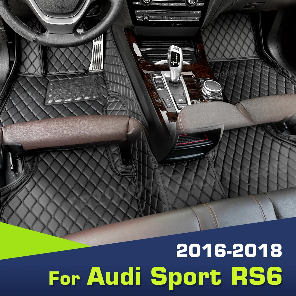 

Car Floor Mats For Audi Sport RS 6 2016 2017 2018 Custom Auto Foot Pads Automobile Carpet Cover Interior Accessories