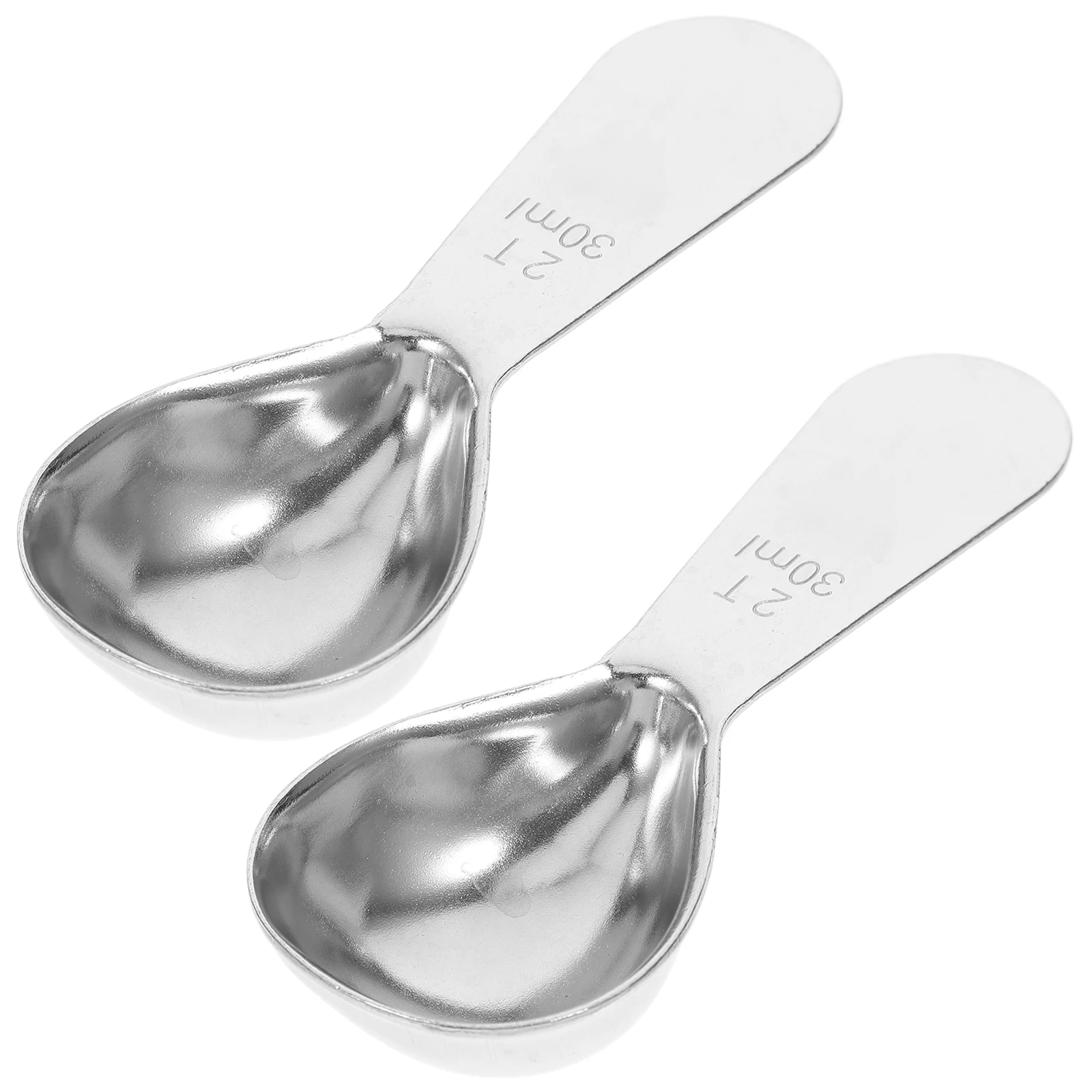 

2 Pcs Coffee Measuring Spoon Scoop 30ml Stainless Steel Powdered Milk Short Handle Baking Tools Tea Shovel Coffee