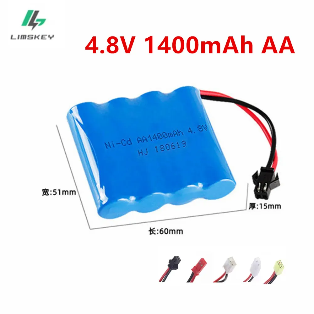 4.8V 1400mah Ni-CD Battery for RC Toy Car Dump Trucks Four-wheel Drive Alloy Climbing Cars AA 4.8v Battery Pack