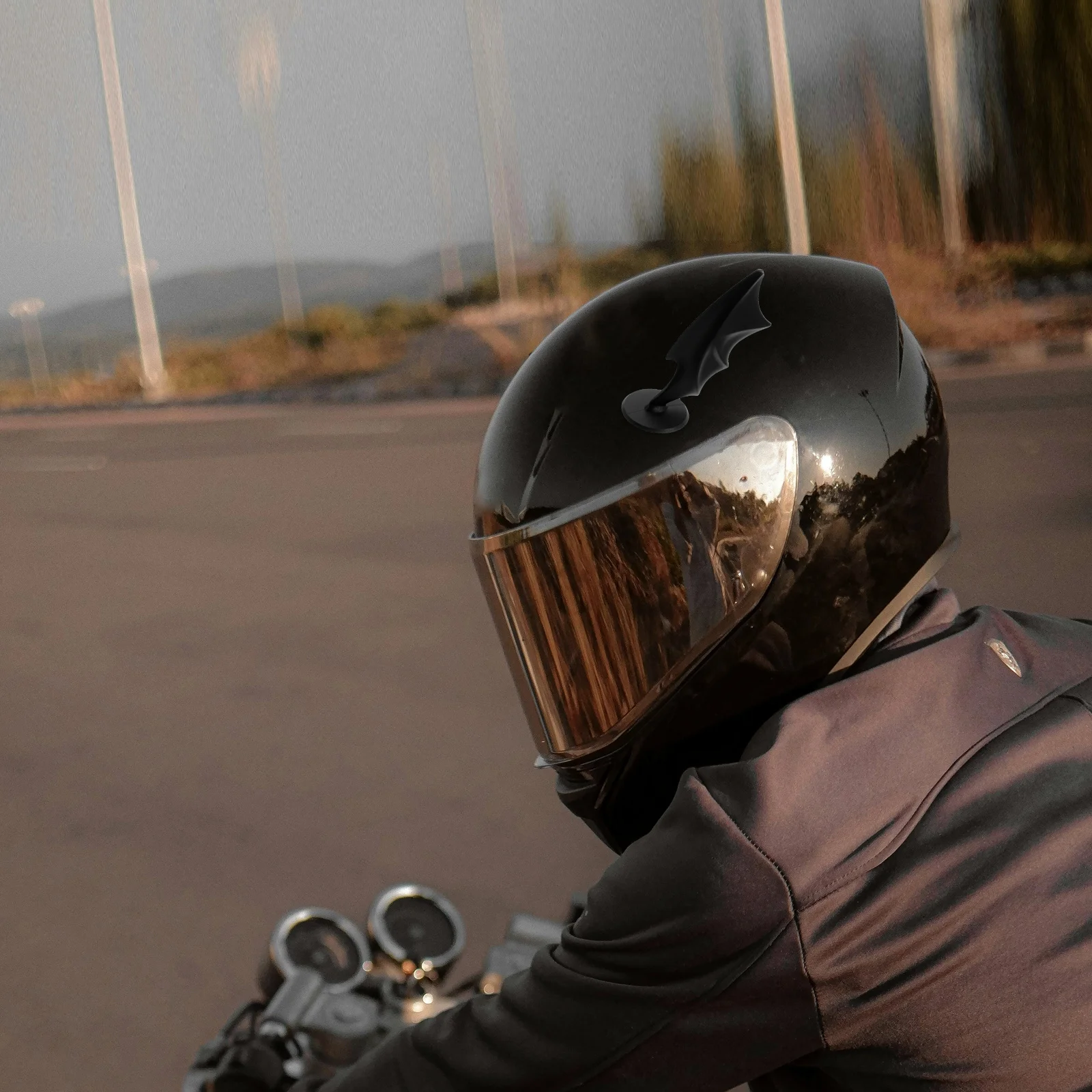 

1Pair Decoration for Electric Scooter Unique Black Wings Easy Install Suction Cup Fit All Models Motorcycle Cycling Ski