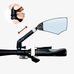 Foldable Bicycle Rearview Mirror Adjustable Rotate Wide-Angle Cycling Handlebar Rear View Mirrors Retractable Safety Back Sight