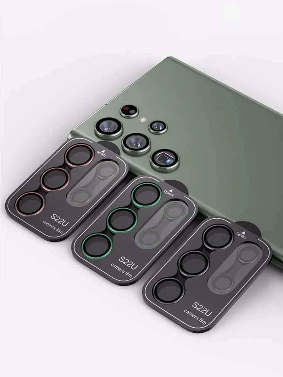 2023 جديد لسامسونج غالاكسي S24 S25 الترا حامي الكاميرا عدسة معدنية حلقة الزجاج المقسى ل غالاكسي S23 الترا S23 + زائد غطاء غطاء