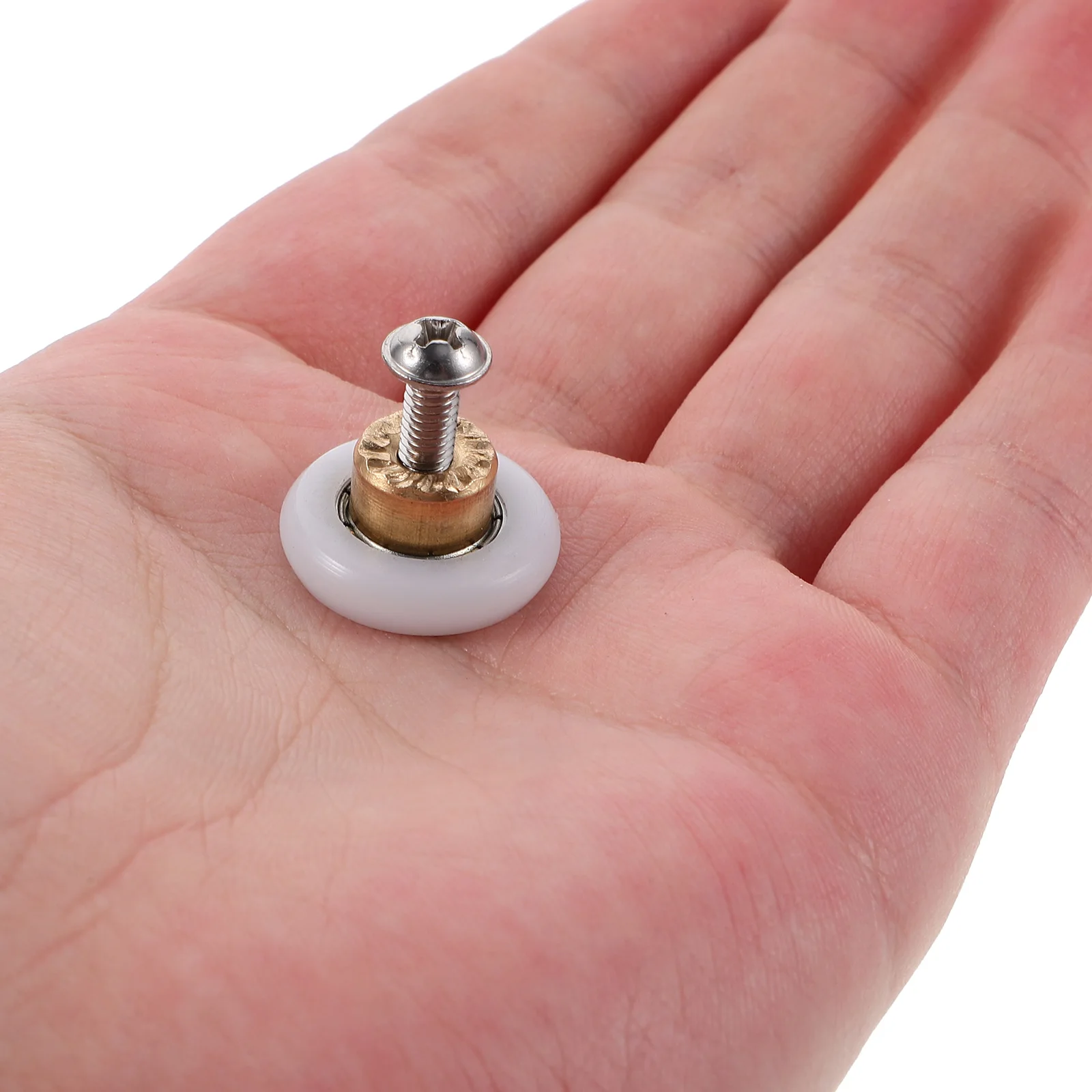 

4pcs Arc Sliding Shower Door Rollers Copper Shaft Nylon Wheels Glass Door Runners Bathroom Hardware Replacement Parts