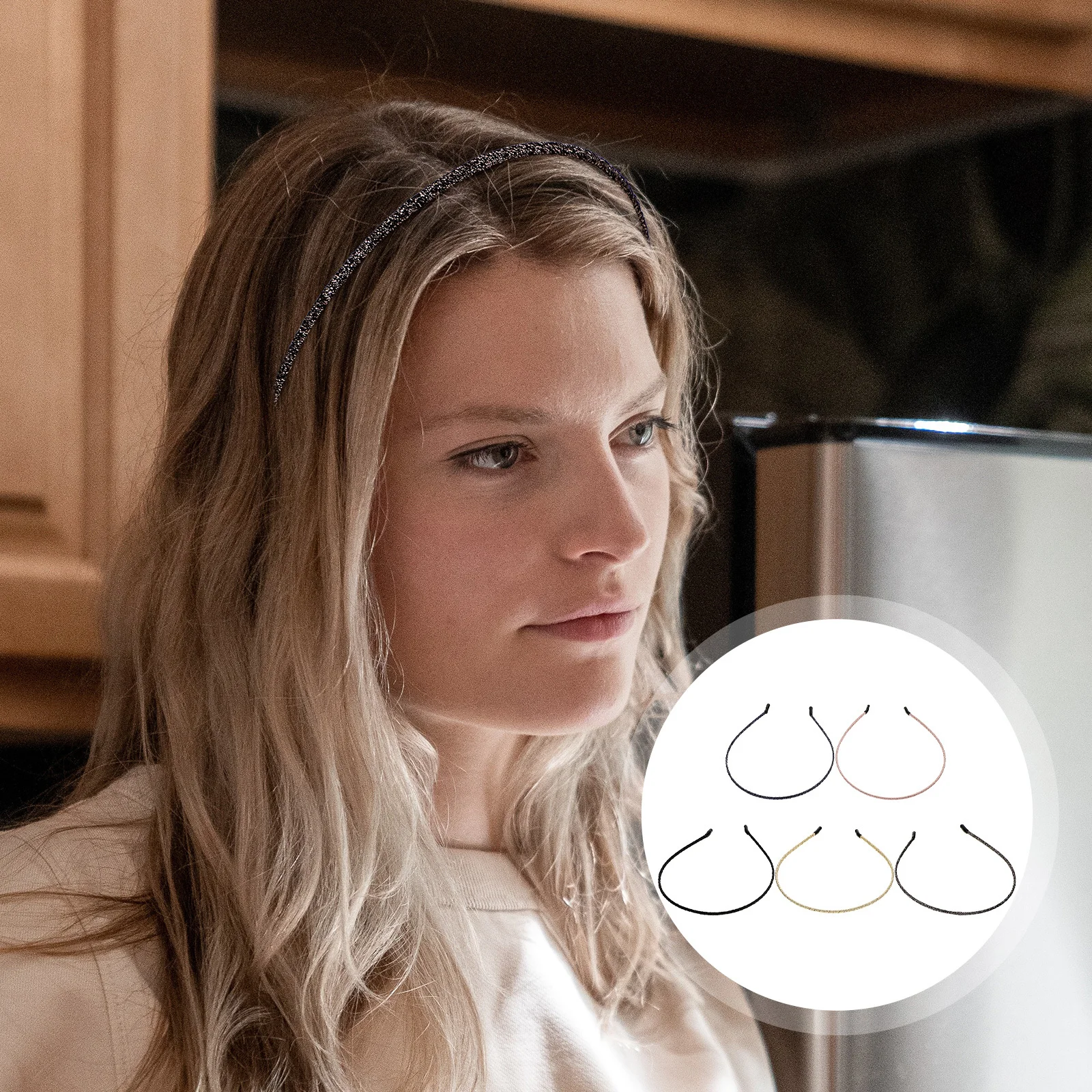 

5pcs Retro For Women Thin Cloth Covered Hoops Face Washing Headbands Daily Cloth Hair Clasp Use Hair Accessories