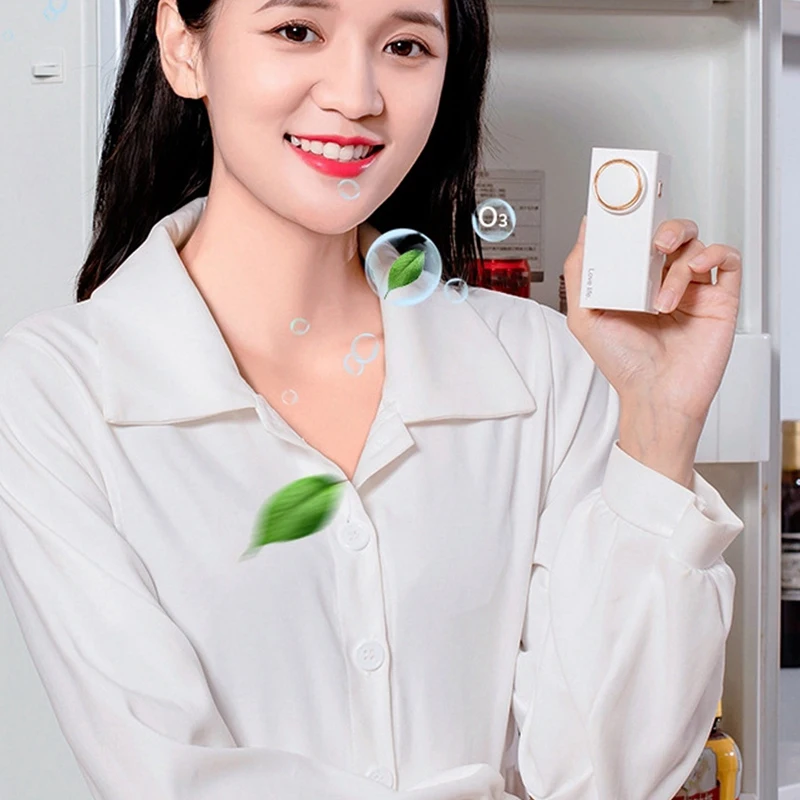 เครื่องกำจัดกลิ่นในตู้เย็นเครื่องดับกลิ่นแบบพกพาขนาดเล็กสำหรับเสื้อผ้าอาหารกล่องรองเท้าดับกลิ่น