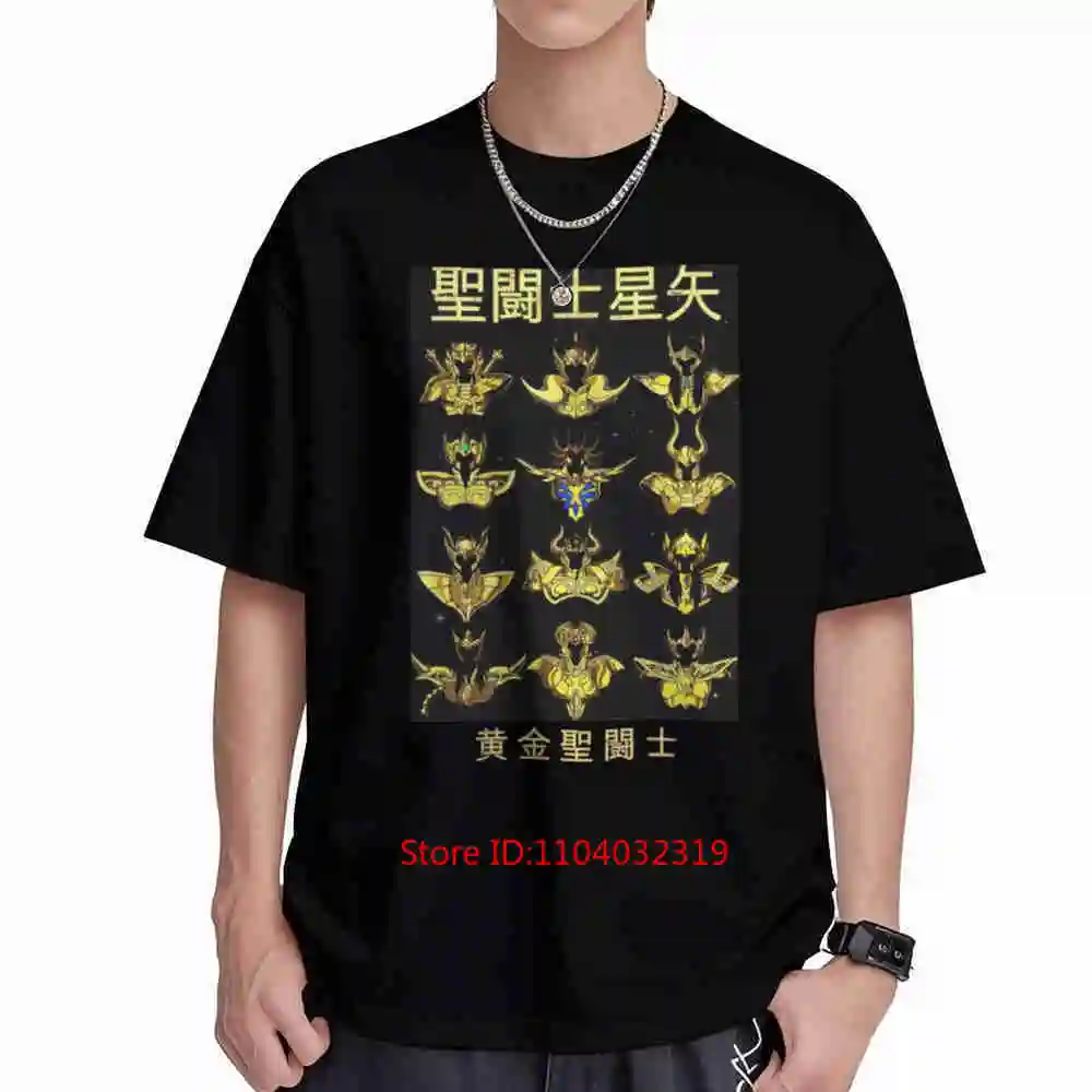 Camiseta de manga corta de anime japonés Knights Of The Zodiac Saint Seiya, 100% algodón