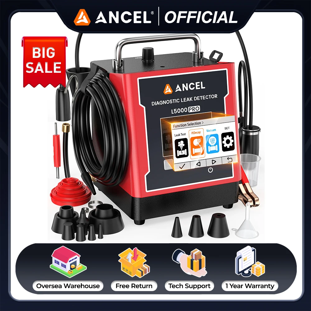 

ANCEL L5000 Pro Automotive Smoke Machine Leak Detector Pressure Decay Vacuum Tester for EVAP Turbo Fuel Pipe Leakage Diagnostic
