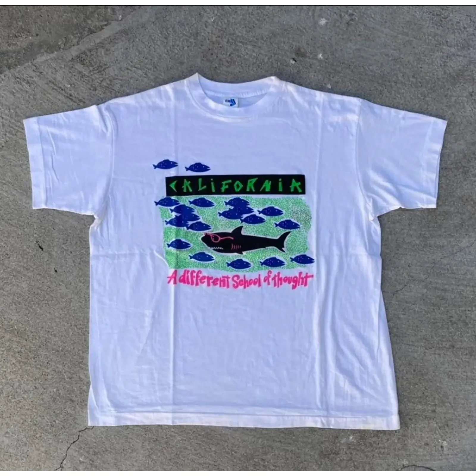Vintage California A Different School Of Thought T Shirt Sz XL vintage Washed Stylish streetwear graphic Slightly Breathable
