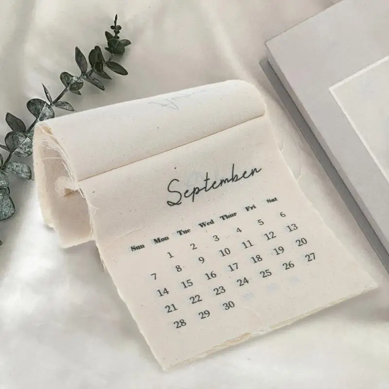 

D5QB Creative Designs 2025 Cloth Calendar Practical 2025 Fabric Calendar Charm for Classroom, Office, and Cafe Decoration