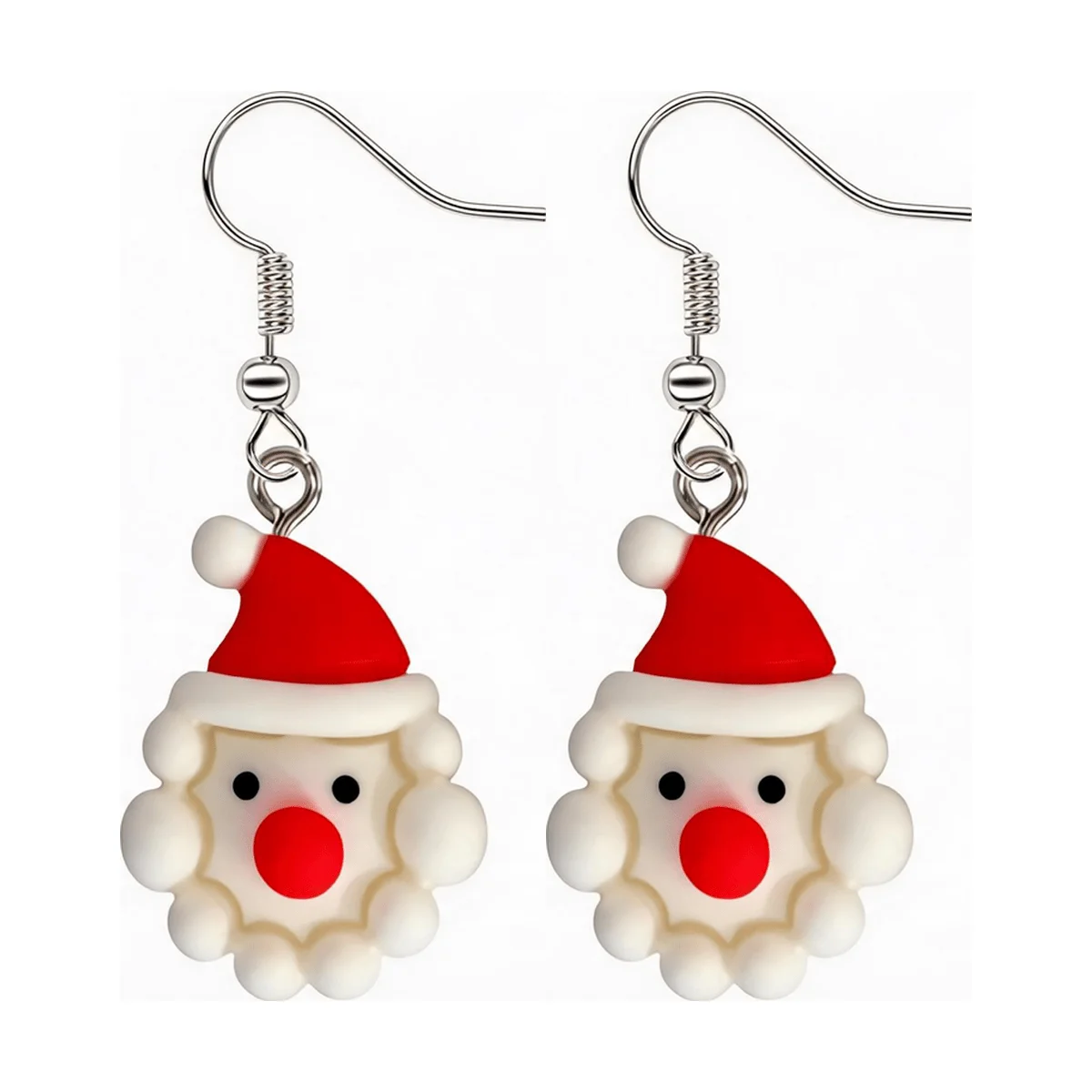 European American Christmas Resin Earrings Cute Santa Claus Christmas Tree Gingerbread Man Dangle Earrings For Women