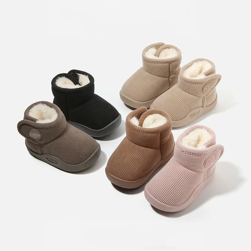 

Non Slip Children Boots for Girl Boy Kid Fur Ankle Boots Child Comfortable Winter Boot Anti-slippery Kid Winter Thick Boots