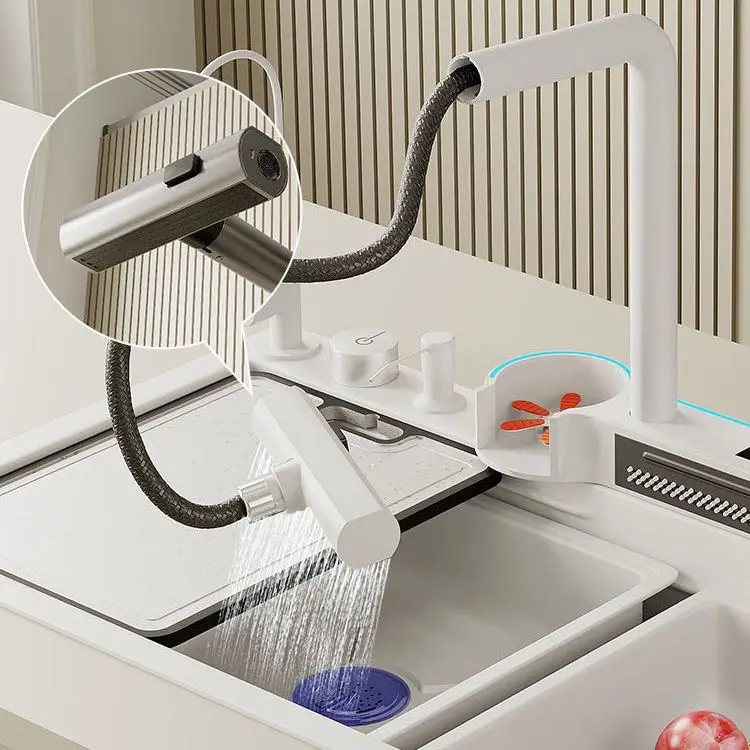 Kiten Sink Doppelter Wasserfall-Entriegelungsmodus LED-Digitalanzeige Voll funktionsfähige Konfiguration