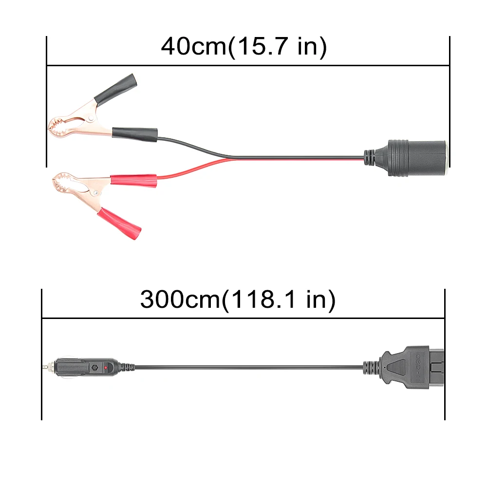 JFind Car Battery Replace Tool OBD2 Auto Car ECU Emergency 12V Power Supply Cable Memory Saver with Alligator Clip EC5 Converter