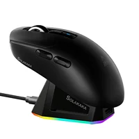 SOLAKAKA SM820 ratón inalámbrico multimodo base recargable magnética RGB PAW3311 24000DPI ratón inalámbrico Macro para juegos ultraligero