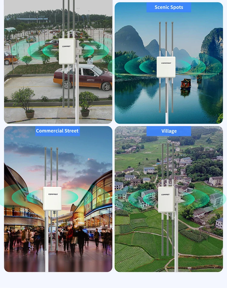 comfast AX3000 Outdoor Access Point 2G/5.8Ghz High Power Wireless WiFi 6 Router AP Repeater 2.5G Extender port Dual Band Antenna