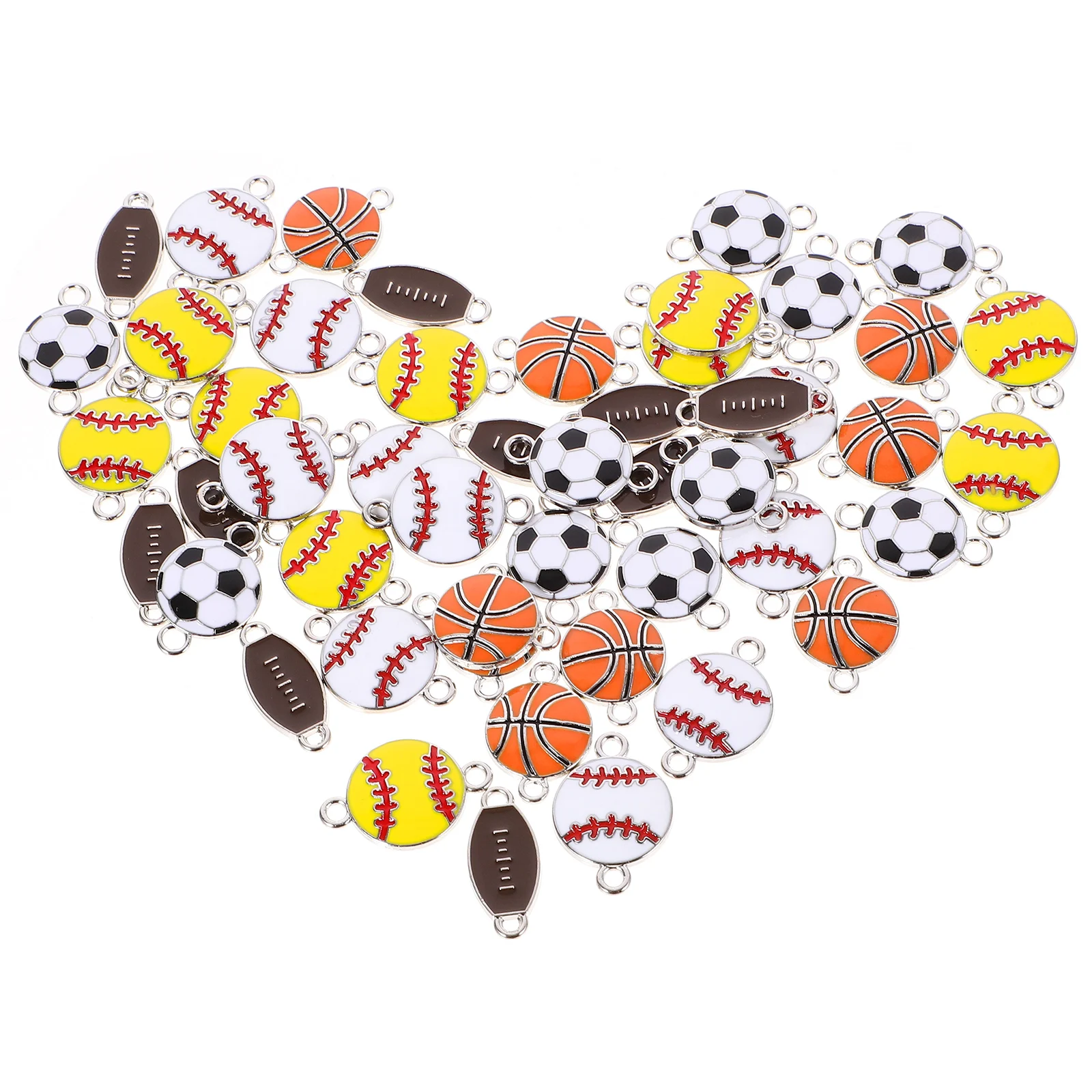 

50 Pcs Sports Balls Pendant Charms for Necklace Making Jewelry Crafting Supplies Pendants Theme Bracelets